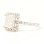 Load image into Gallery viewer, Princess Halo Solitaire Diamond Ring, 14k Solid Gold, Natural Diamonds, Engagement Proposal Ring, Bridal Wedding Jewelry
