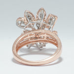 Load image into Gallery viewer, Floral Cocktail Diamond Ring, 14k Solid Gold, Natural Diamonds, Marquise &amp; Pear Diamond, Statement Jewelry, Cocktail Halo Ring, Gift for her
