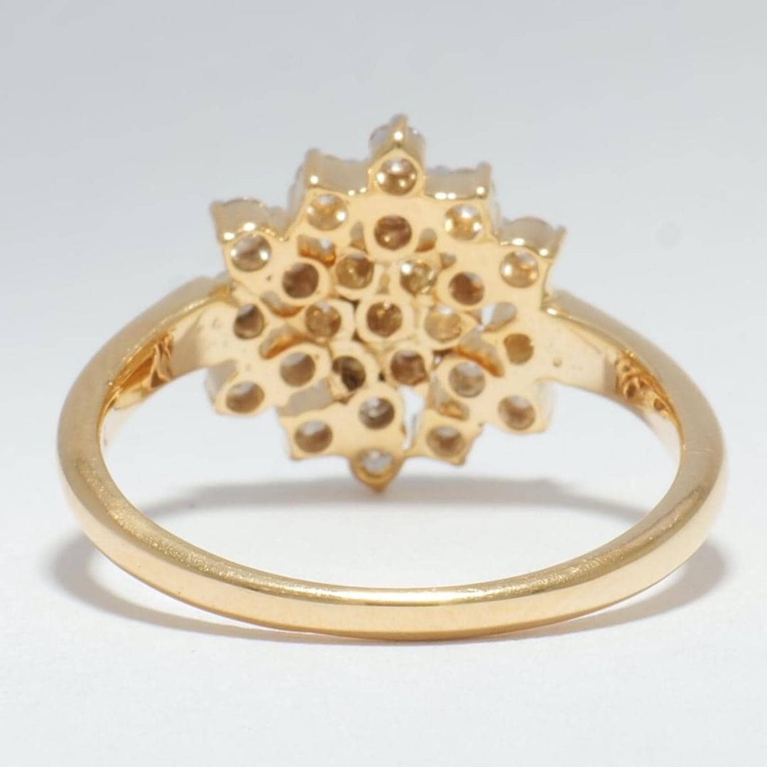 Cluster Snowflakes Diamond Ring, 14k Solid Gold, Natural Diamonds, Floral Minimalist Jewelry, Statement Cocktail Ring, Gift For Her