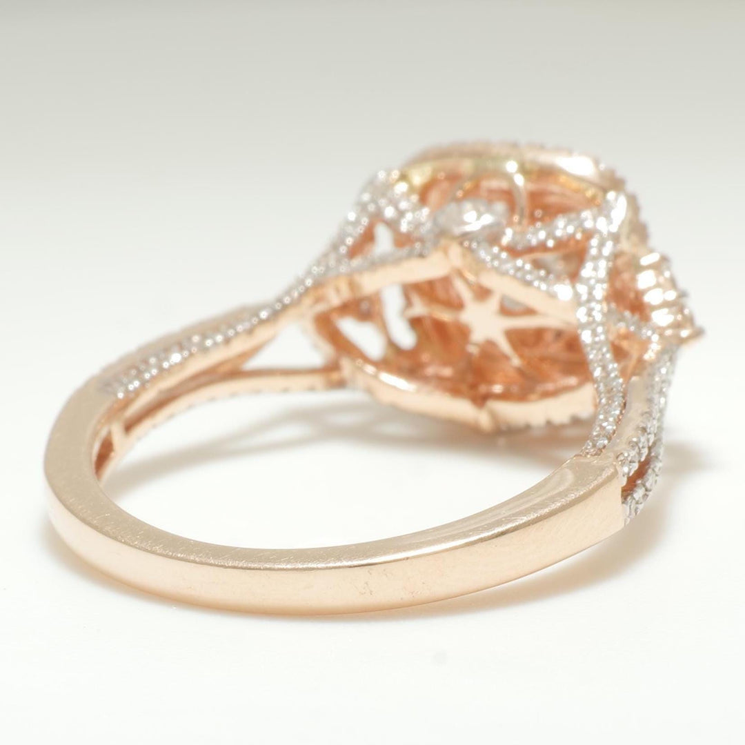 Cushion Cluster Diamond Ring, 14k Solid Gold, Illusion Setting, Natural Diamonds, Double Halo Engagement Ring, Statement Ring, Gift for Her