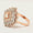 Load image into Gallery viewer, Halo Diamond Floral Cluster Ring, 14k Solid Gold, Natural Diamonds, Halo Setting Cocktail Ring, Bridal Statement Ring, Gift For Her
