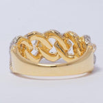 Load image into Gallery viewer, Miami Cuban Diamond Ring, 14K Solid Gold, Eternity Band, Iced Out With Handset Natural Diamonds,  Women&#39;s Day Gift
