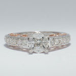 Load image into Gallery viewer, Illusion Set  Fancy Natural Diamond Ring: 14k Solid Gold Filigree Statement Ring, IGI Certified, Ready To Ship
