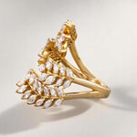 Load image into Gallery viewer, Marquise Branches &amp; Leaves Diamond Ring, 14K Solid Gold, Open Wrap Around Ring, Natural Diamonds, Cocktail  Statement Ring, Gift For Her
