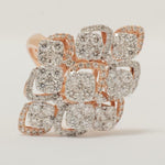 Load image into Gallery viewer, Cocktail Halo Diamond Ring, 14k Solid Gold, Natural Diamonds, Cluster Set Wedding Ring, Illusion Setting, Statement Jewelry, Gift For Her
