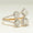 Load image into Gallery viewer, Diamond Open Cuff Ring, 14K Solid Gold, Quad Princess Cut Natural Diamonds, Halo Statement Ring, Proposal Cocktail Jewelry, Gift For Her
