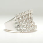 Load image into Gallery viewer, Diamond Eternity Broad Band, 14K Solid Gold, Wide Wedding Band, Natural Diamonds, Multi-Row Stacking Ring, Cocktail Ring, Gift For Her
