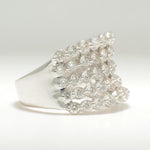 Load image into Gallery viewer, Diamond Eternity Broad Band, 14K Solid Gold, Wide Wedding Band, Natural Diamonds, Multi-Row Stacking Ring, Cocktail Ring, Gift For Her
