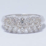 Load image into Gallery viewer, Cluster Diamond Band, 14k Solid Gold, Natural Diamonds, Illusion Setting, Wedding Jewelry, Statement Ring, Cocktail Band, Gift for Her
