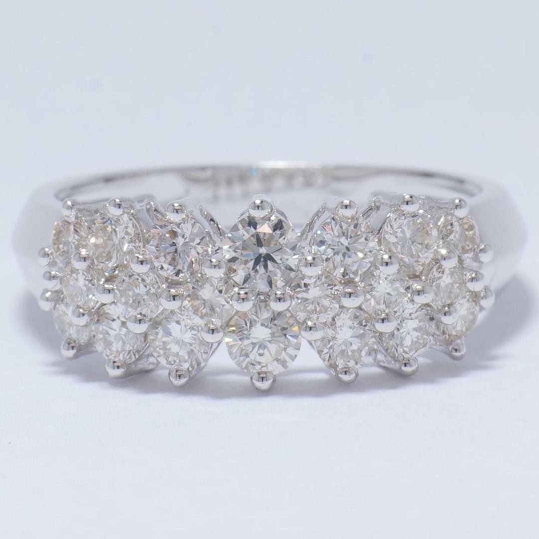 Cluster Diamond Band, 14k Solid Gold, Natural Diamonds, Illusion Setting, Wedding Jewelry, Statement Ring, Cocktail Band, Gift for Her