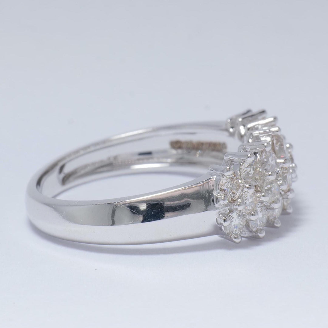 Cluster Diamond Band, 14k Solid Gold, Natural Diamonds, Illusion Setting, Wedding Jewelry, Statement Ring, Cocktail Band, Gift for Her