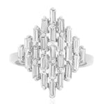 Load image into Gallery viewer, Baguette Diamond Ring, Natural Diamonds, 14K Solid Gold, Engagement Ring, Cluster Illusion Set Ring, Statement Cocktail Ring, Gift For Her
