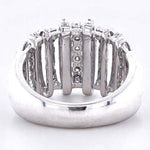 Load image into Gallery viewer, Dome Band Diamond Ring, 14k Solid Gold Ring, Baguette and Round Natural Diamonds, Half Eternity Band, Wide Cocktail Ring, Gift For Her
