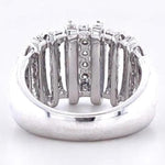 Load image into Gallery viewer, Dome Band Diamond Ring, 14k Solid Gold Ring, Baguette and Round Natural Diamonds, Half Eternity Band, Wide Cocktail Ring, Gift For Her
