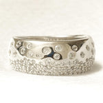 Load image into Gallery viewer, Bubble Diamond Band Ring, 14k Solid Gold, Wide Dome Band, Natural Diamonds, Everyday Stacking Jewelry, Cocktail Statement Ring, Gift For Her
