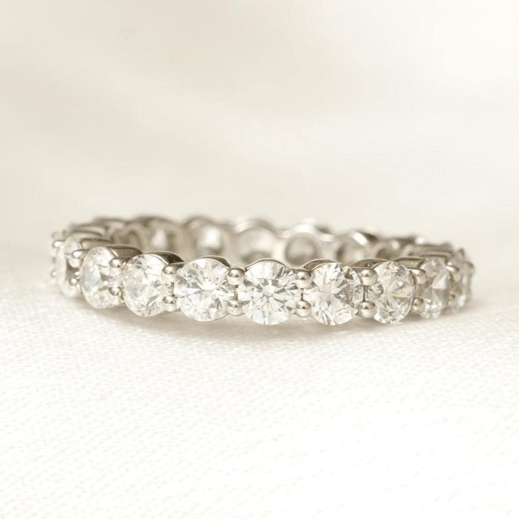Round Diamond Eternity Band Ring, 14k Solid Gold, Supporting Wedding Band, Natural Diamonds, Stacking Everyday Jewelry, Gift For Her