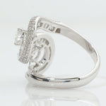 Load image into Gallery viewer, Pear Bypass Diamond Ring, 14k Solid Gold, Natural Diamond, Baguette Illusion Wide Band, Statement Cocktail Jewelry, Wrap Bridal Wedding Ring
