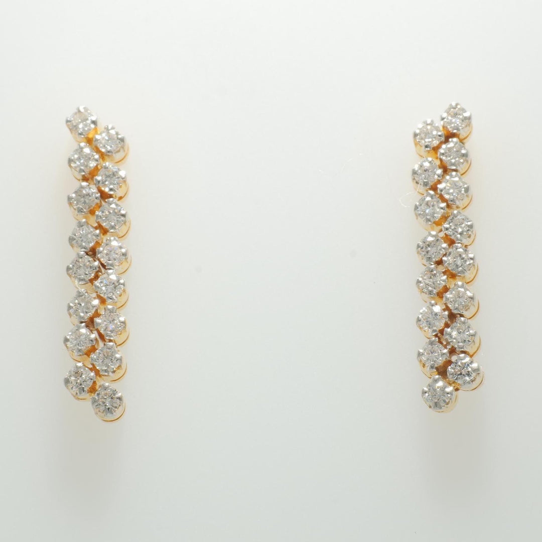 Bar Diamond Drop Stud Earrings, 14k Solid Gold, Natural Diamonds, Minimalist Statement Earrings, Vertical Line Jewelry, Everyday Earrings