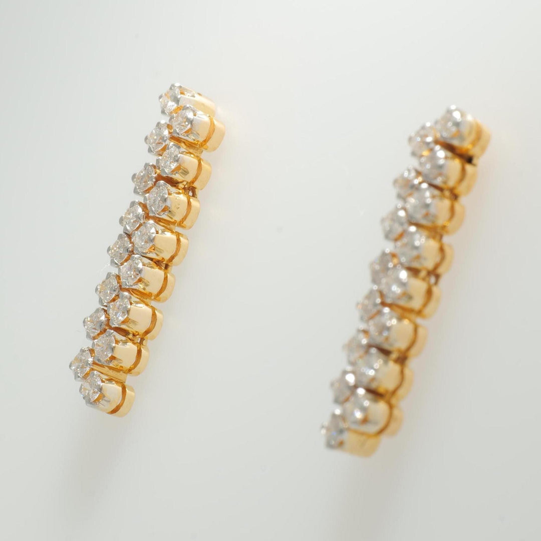 Bar Diamond Drop Stud Earrings, 14k Solid Gold, Natural Diamonds, Minimalist Statement Earrings, Vertical Line Jewelry, Everyday Earrings