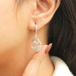 Load image into Gallery viewer, Teardrop Diamond Dangle Earrings, 14k Solid Gold, Natural Diamonds, Open Lattice Drop Jewelry,  Bridal Statement Earrings, Modern Dangles
