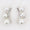 Load image into Gallery viewer, Triple Pearl Climber Diamond Earrings, 14k Solid Gold, Natural Diamonds, Curved Studs, Everyday Minimalistic Earrings
