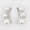 Load image into Gallery viewer, Triple Pearl Climber Diamond Earrings, 14k Solid Gold, Natural Diamonds, Curved Studs, Everyday Minimalistic Earrings
