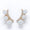 Load image into Gallery viewer, Triple Pearl Climber Diamond Earrings, 14k Solid Gold, Natural Diamonds, Curved Studs, Everyday Minimalistic Earrings
