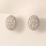 Load image into Gallery viewer, Oval Halo Diamond Stud Earrings, 14k Solid Gold, Natural Diamonds, Cluster Studs, Statement Earrings, Everyday Minimalistic Earrings
