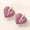 Load image into Gallery viewer, Heart Pink Sapphire Diamond Stud Earrings, 14k Solid Gold, Natural Diamonds, Cluster Pave Gemstone Studs, Statement Cocktail Jewelry

