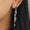 Load image into Gallery viewer, Black Onyx Diamond Dangle Earrings, 14k Solid Gold, Natural Diamonds, Geometric Linear Drop, Cocktail Statement Earrings
