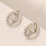 Load image into Gallery viewer, Teardrop Rose Diamond Stud Earrings, 14k Solid Gold, Natural Diamonds, Cluster Pave Setting, Everyday Minimalistic Earrings
