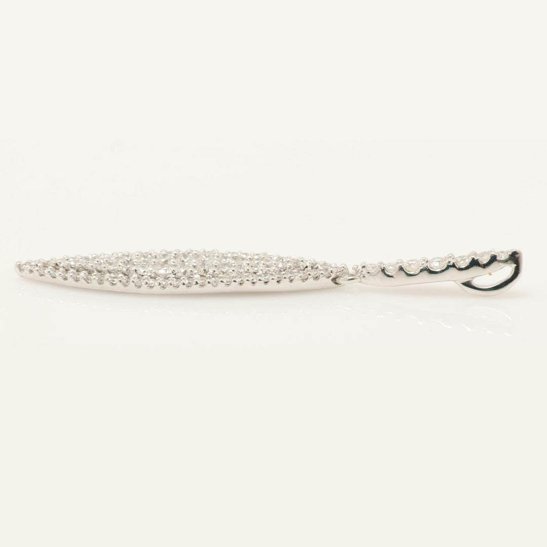 Leaf Diamond Halo Drop Pendant Necklace, 14k Solid Gold, Natural Diamonds, Layering Chain, Minimalist Everyday Pendant, Stackable Jewelry