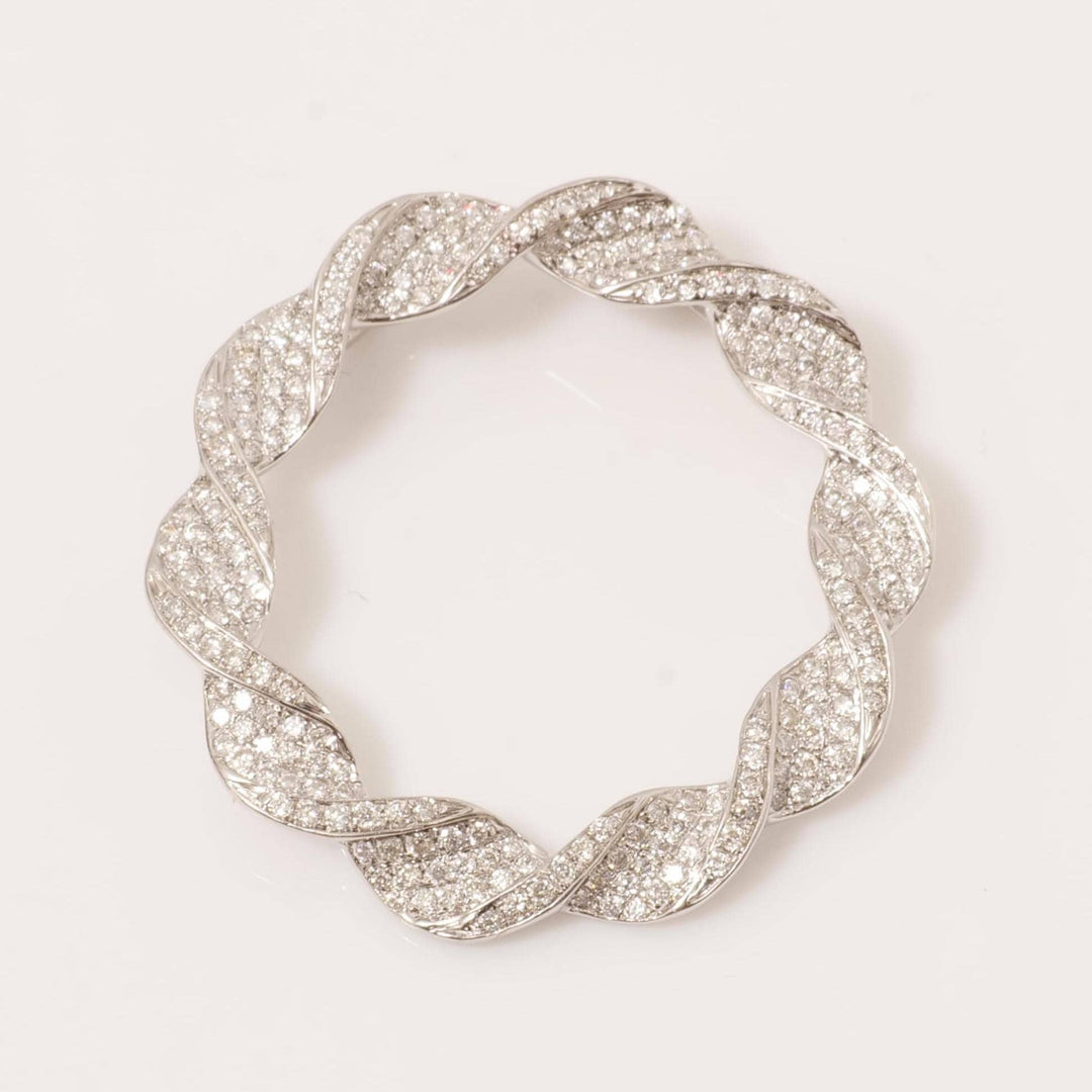 Twist Circle Natural Diamond Pendant: 14k Solid Gold Infinity Loop Necklace, IGI Certified, Ready To Ship