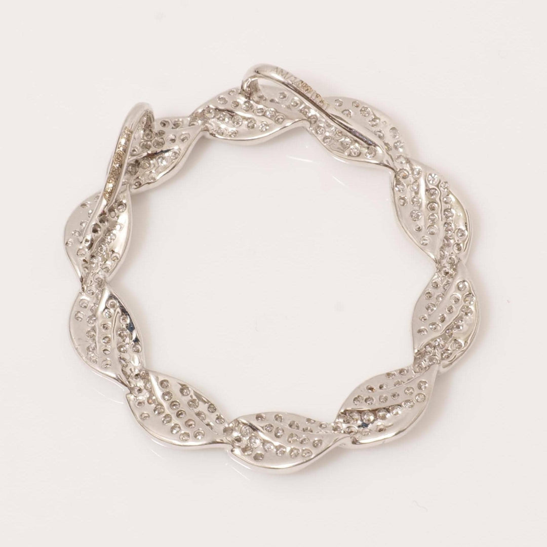 Twist Circle Natural Diamond Pendant: 14k Solid Gold Infinity Loop Necklace, IGI Certified, Ready To Ship