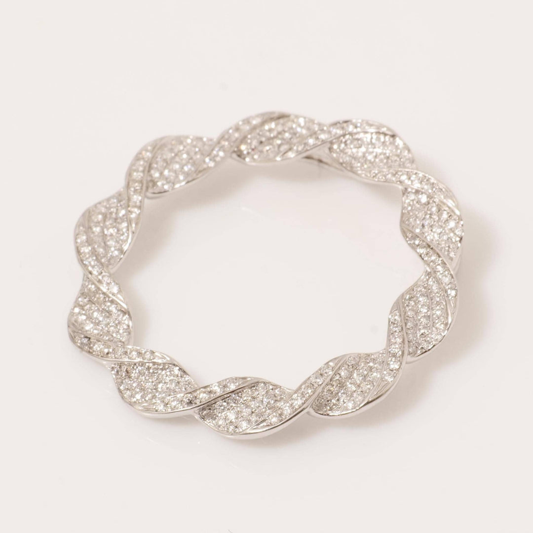 Twist Circle Natural Diamond Pendant: 14k Solid Gold Infinity Loop Necklace, IGI Certified, Ready To Ship