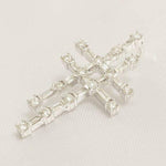 Load image into Gallery viewer, Cross Diamond Pendant Necklace, 14k Solid Gold, Round &amp; Baguette Natural Diamonds, Illusion Set Faith Pendant, Religious Minimalist Jewelry
