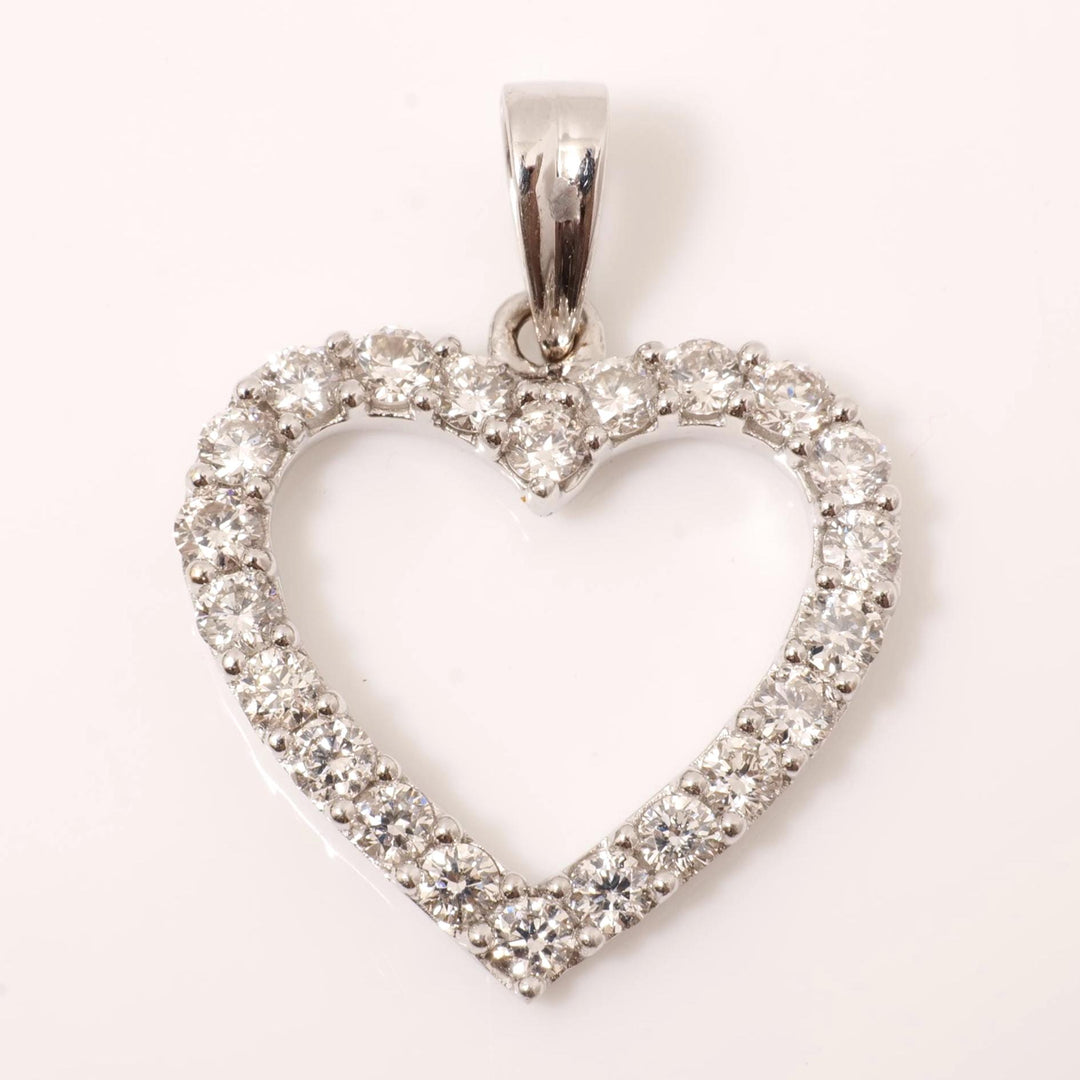 Open Heart Diamond Pendant, 14k Solid Gold, Natural Diamonds, Love Layering Chain Necklace, Everyday Stackable Jewelry
