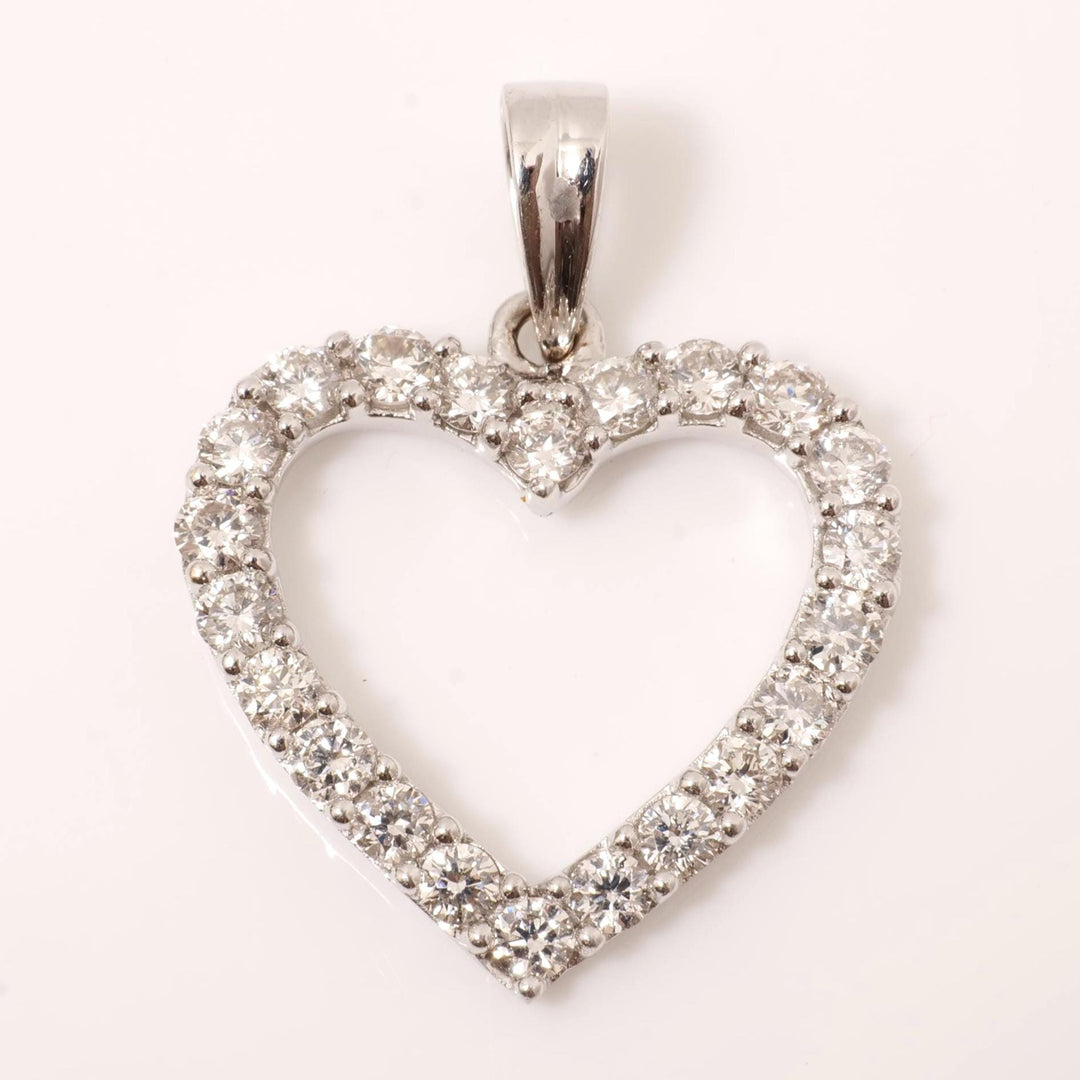 Open Heart Natural Diamond Pendant: 14k Solid Gold Love Layering Chain Necklace, Certified Jewelry