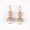 Load image into Gallery viewer, Dome Pearl Drop Diamond Earrings, 14k Solid Gold, Natural Diamonds, Halo Baguette Jewelry, Bridal Statement Dangle Earrings
