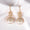 Load image into Gallery viewer, Dome Pearl Drop Diamond Earrings, 14k Solid Gold, Natural Diamonds, Halo Baguette Jewelry, Bridal Statement Dangle Earrings
