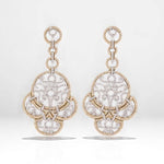 Load image into Gallery viewer, Filigree Chandelier Diamond Earrings, 14K Solid Gold, Natural Diamonds, Two Tone Long Earrings, Bridal Statement Jewelry, Wedding Danglers

