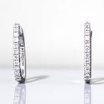 Load image into Gallery viewer, Linear Drop Earrings, 14k Solid Gold, Natural Diamonds, Long Geometric Dangles, Two Way Minimalistic Earrings, Modern Statement Jewelry
