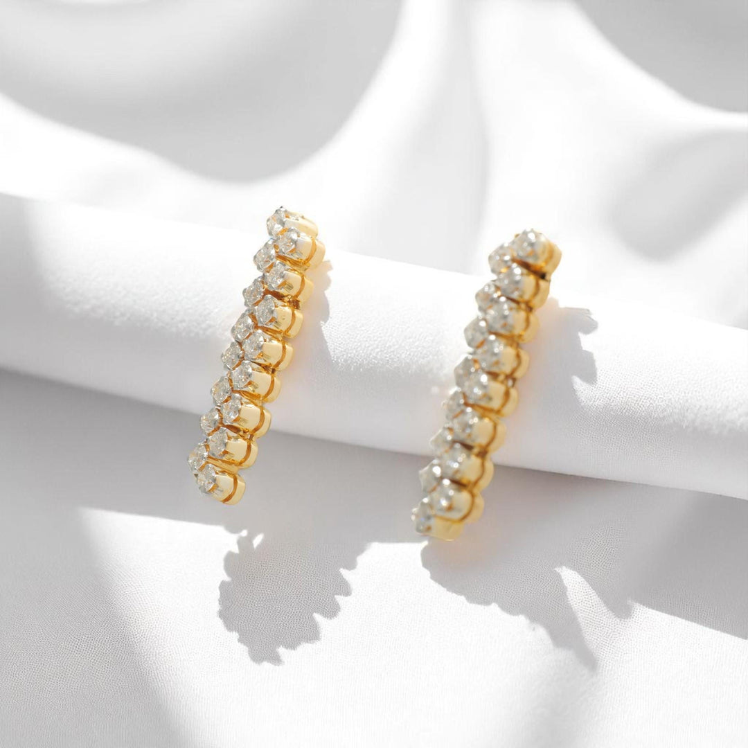 Bar Diamond Drop Stud Earrings, 14k Solid Gold, Natural Diamonds, Minimalist Statement Earrings, Vertical Line Jewelry, Everyday Earrings