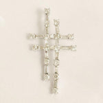 Load image into Gallery viewer, Cross Diamond Pendant Necklace, 14k Solid Gold, Round &amp; Baguette Natural Diamonds, Illusion Set Faith Pendant, Religious Minimalist Jewelry
