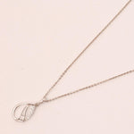 Load image into Gallery viewer, Teardrop Diamond Necklace, 14k Solid Gold, Natural Diamond, Minimalistic Stackable Pendant, Abstract Layer Necklace, Openwork Pavé Jewelry
