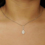 Load image into Gallery viewer, Halo Eye Illusion Diamond Pendant Necklace, 14k Solid Gold, Natural Diamonds, Marquise Cluster Chain Pendant, Minimalist Stackable Jewelry
