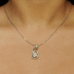 Load image into Gallery viewer, Infinity Swirl Diamond Pendant Necklace, 14k Solid Gold, Natural Diamonds, Minimalistic Everyday Chain Jewelry, Illusion Cluster Pendant
