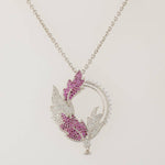 Load image into Gallery viewer, Leaf Diamond Pendant Necklace, 14k Solid Gold, Natural Diamonds, Floral Gemstone Jewelry, Geometric Statement Chain Pendant, Bridal Necklace
