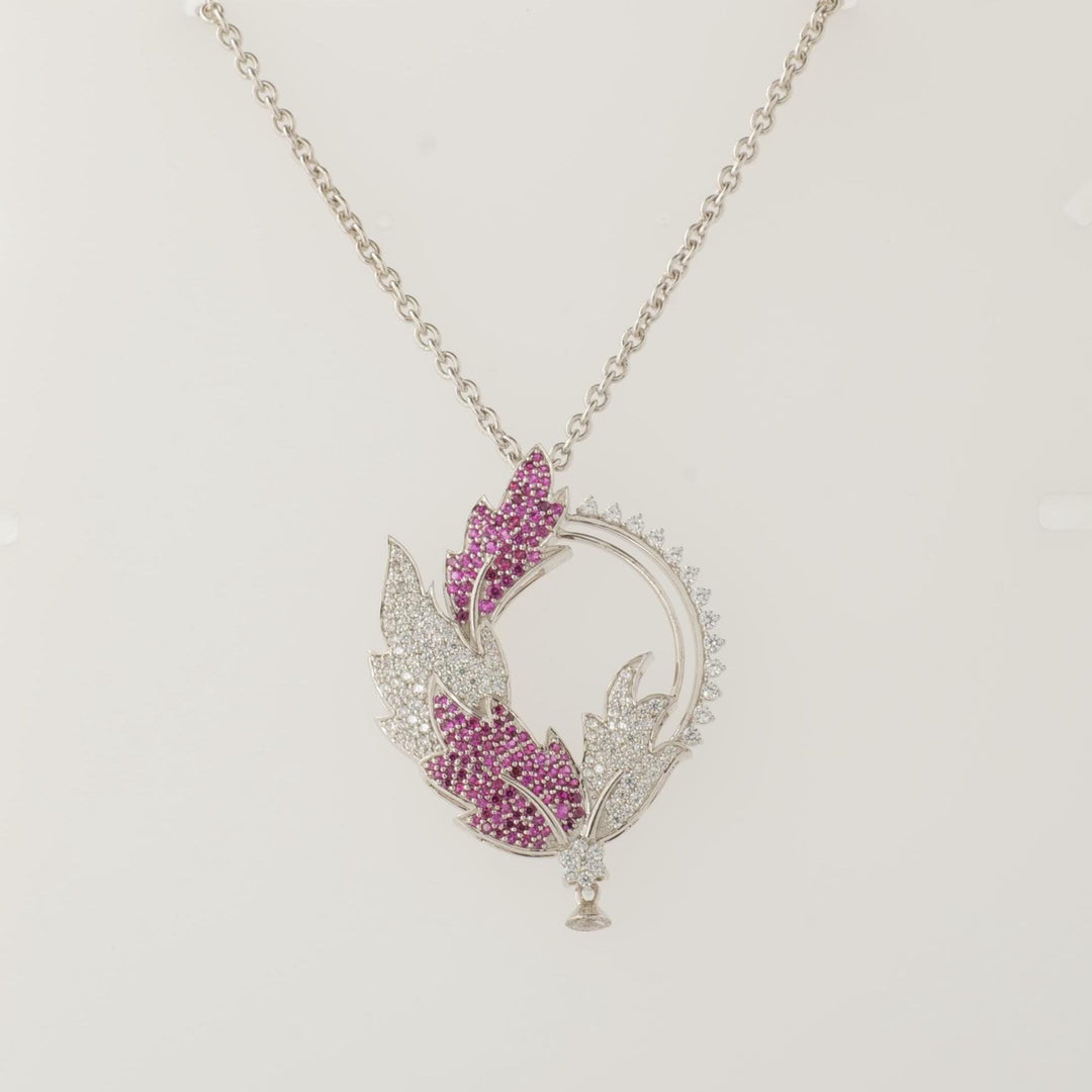 Leaf Diamond Pendant Necklace, 14k Solid Gold, Natural Diamonds, Floral Gemstone Jewelry, Geometric Statement Chain Pendant, Bridal Necklace