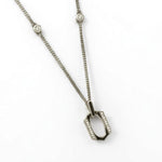 Load image into Gallery viewer, Hexagonal Enamel Diamond Pendant Necklace, 14k Solid Gold, Natural Diamonds, Geometric Stacking Station Chain Pendant, Minimalist Jewelry
